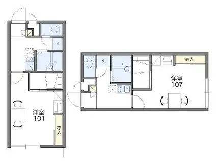 レオパレス永田(1K/2階)の間取り写真