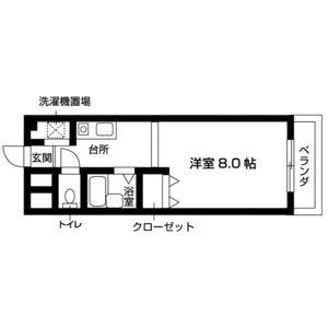 POISSONROUGE(1K/3階)の間取り写真