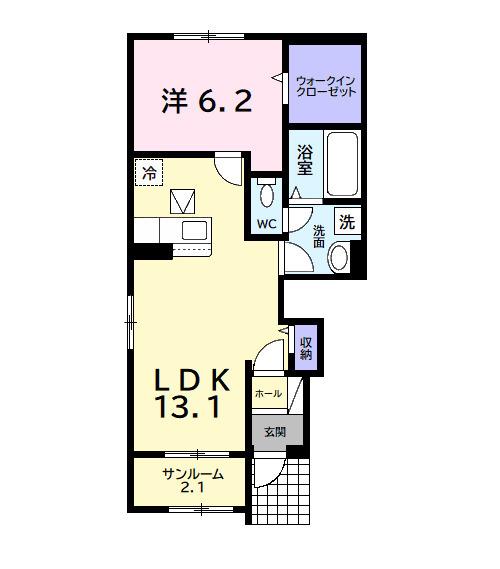 カーサ リザイヤ Ⅰ(1LDK/1階)の間取り写真