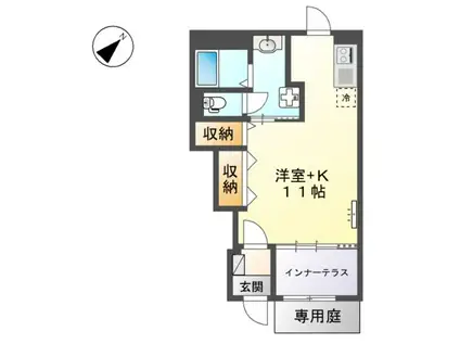 グランプラム(ワンルーム/1階)の間取り写真