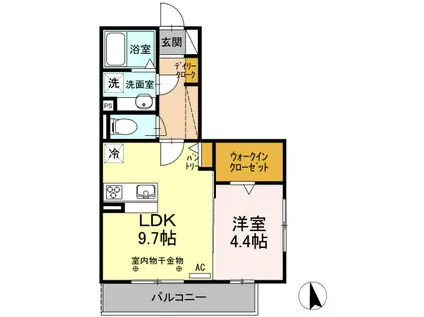 タウンコートⅠ(1LDK/2階)の間取り写真