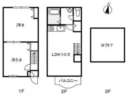 パインハウス(2SLDK)の間取り写真