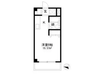 エステート夏見(ワンルーム/3階)の間取り写真