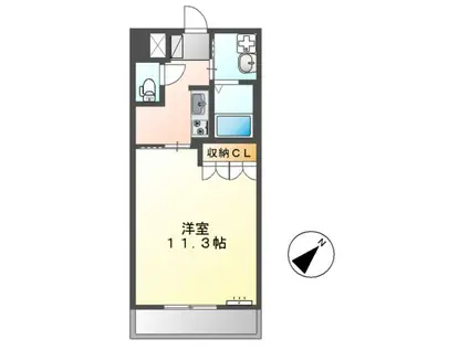 クリオネⅠ(1K/2階)の間取り写真