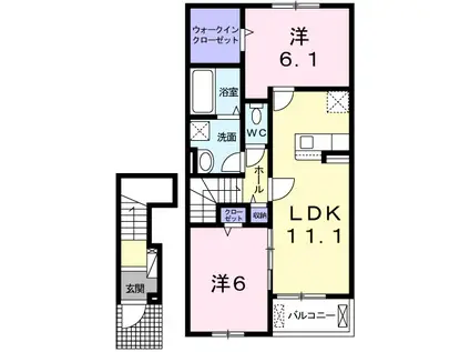 ストリーム Ⅱ(2LDK/2階)の間取り写真