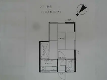 東友アパート(1K/2階)の間取り写真