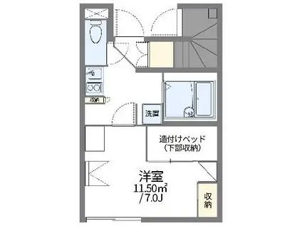 レオパレスベルダカーサ(1K/1階)の間取り写真