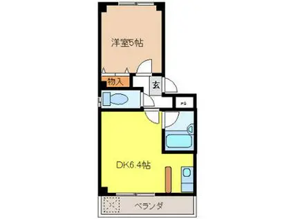 カーサ・ソフィアIII(1DK/3階)の間取り写真