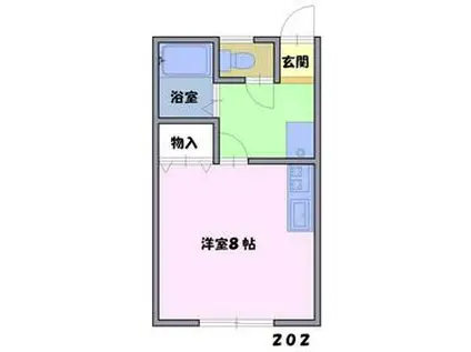 SKハイツ(ワンルーム/2階)の間取り写真