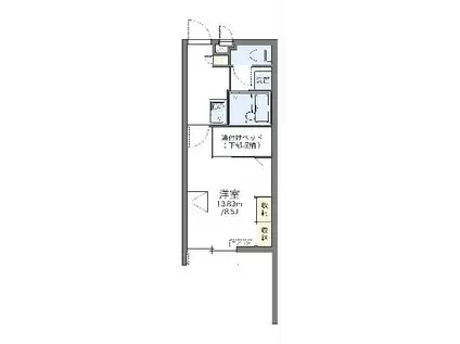 レオパレス首里城下町(1K/1階)の間取り写真