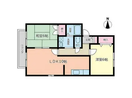 パルティール(2LDK/2階)の間取り写真