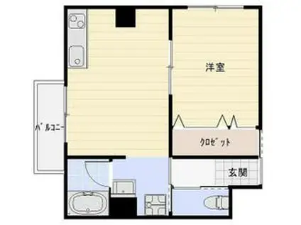 リ・ポーズ21(1DK/6階)の間取り写真