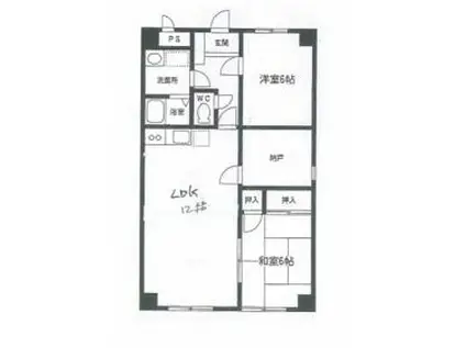 フィオーレ大山Ⅰ(2SLDK/1階)の間取り写真