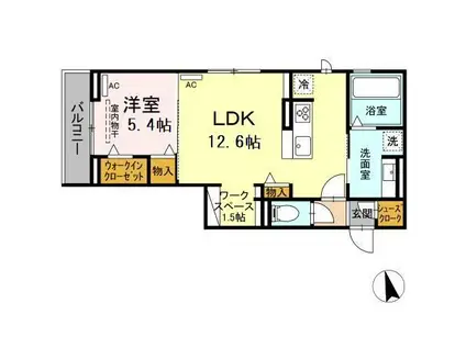 サンシャインVⅡ(1LDK/3階)の間取り写真