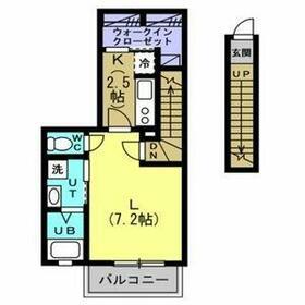 グランフロント大和(1K/2階)の間取り写真