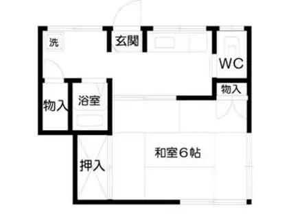 石塚荘(1K/1階)の間取り写真