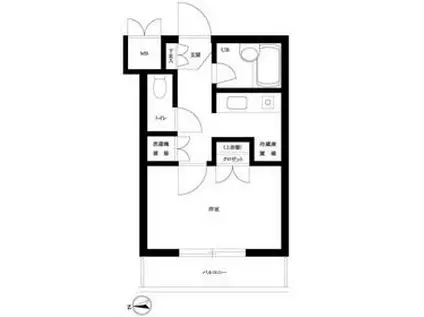 ルーブル三軒茶屋Ⅱ(1K/3階)の間取り写真