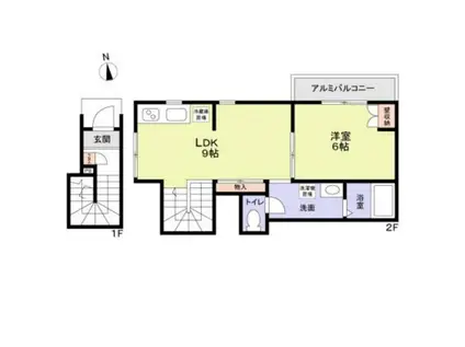 つわぶき荘(1LDK/2階)の間取り写真