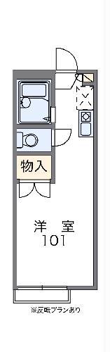 レオパレス高雄(1K/1階)の間取り写真