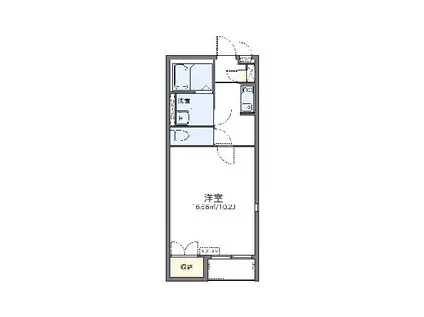 レオネクストシュエット パトリ(1K/2階)の間取り写真