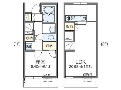 レオネクストエムワイエー(1LDK/1階)の間取り写真