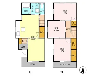 メゾンドロージェ IIIA(3LDK)の間取り写真