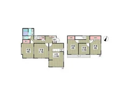 東金線 福俵駅 徒歩52分 2階建 築36年(5LDK)の間取り写真