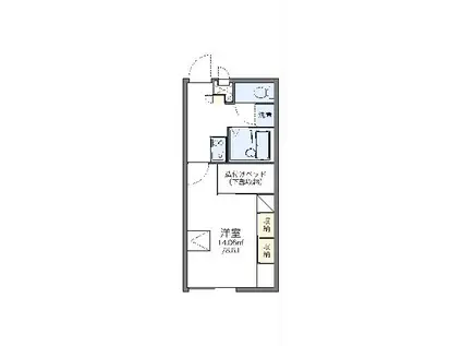 レオパレスシーブリーズ(1K/1階)の間取り写真