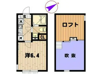 下作延6丁目アパート(1K/1階)の間取り写真