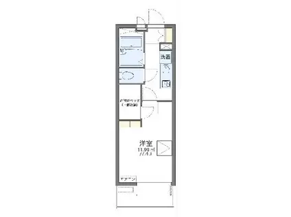 レオパレス玉楽(1K/2階)の間取り写真