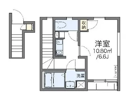 レオネクストサンルーチェ三鷹Ⅱ(1K/2階)の間取り写真