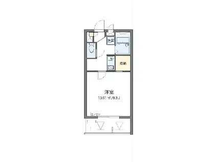 レオネクストヒルクライム(1K/2階)の間取り写真