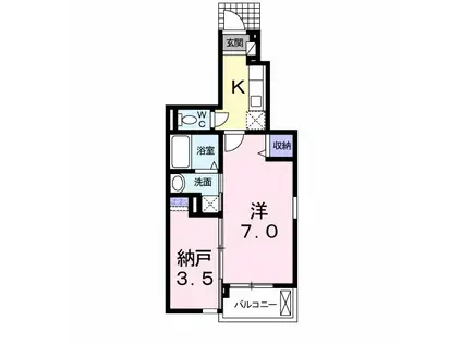 シャン・ド・フルールⅡ(2K/1階)の間取り写真