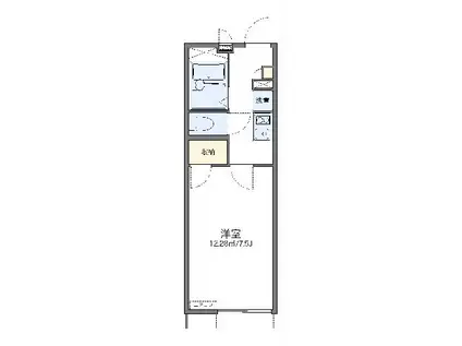 レオパレスクレエ豊中(1K/1階)の間取り写真