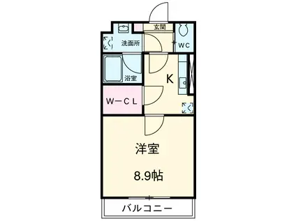 ファミーユ日野(1K/1階)の間取り写真