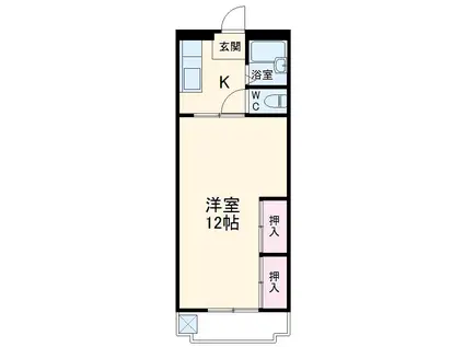 マンションツツジ(1K/3階)の間取り写真