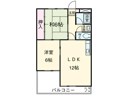 近藤ビル(2LDK/4階)の間取り写真