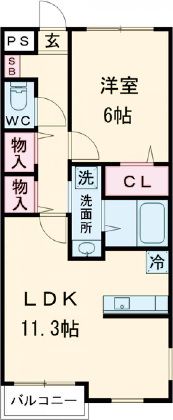 ラックスコート(1LDK/5階)の間取り写真