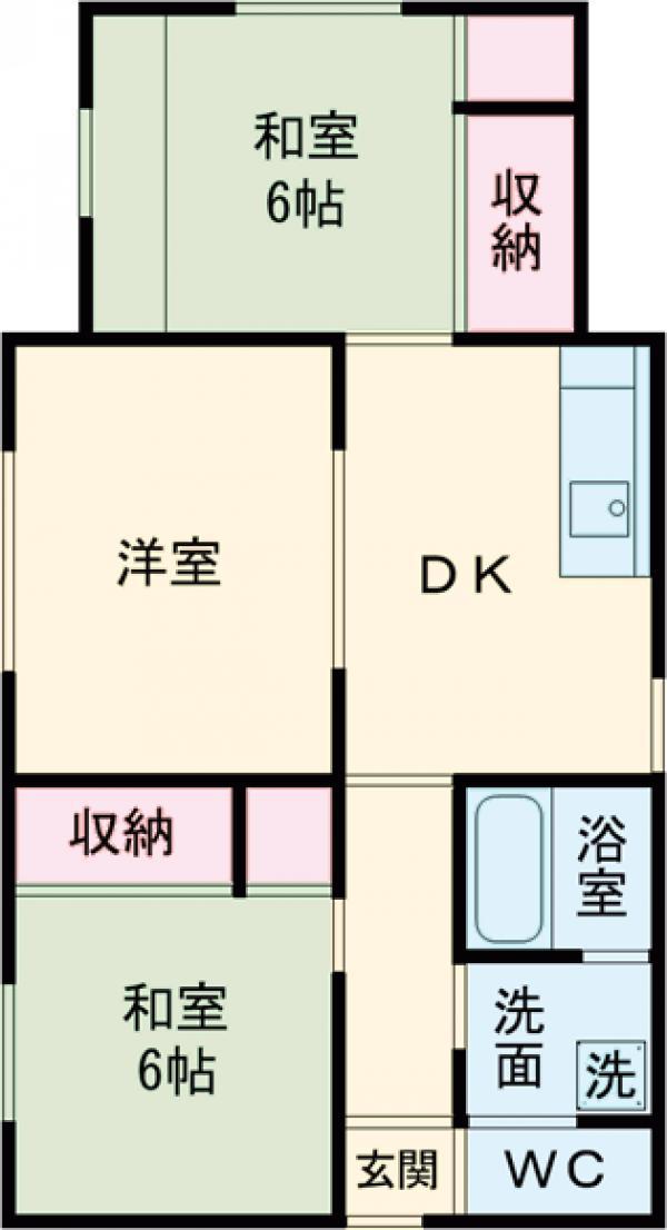 常磐線 ひたち野うしく駅 徒歩88分 1階建 築53年(3DK)の間取り写真