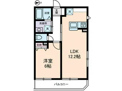 グランドール西尾久(1LDK/1階)の間取り写真