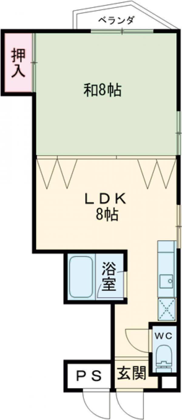 ループティジュール(1LDK/4階)の間取り写真