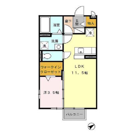 ダイヤファーストS AVE(1LDK/2階)の間取り写真