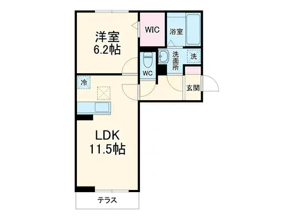 ルミエール(1LDK/2階)の間取り写真