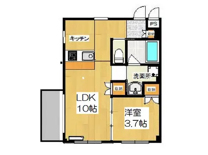 キサカリーナ(1LDK/2階)の間取り写真