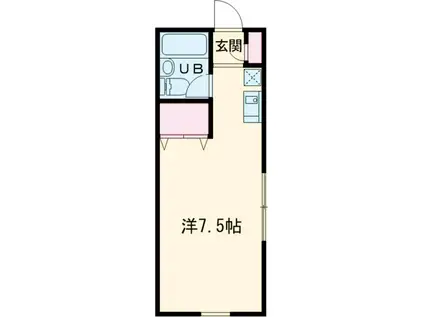 メイプルハイツ(1K/2階)の間取り写真