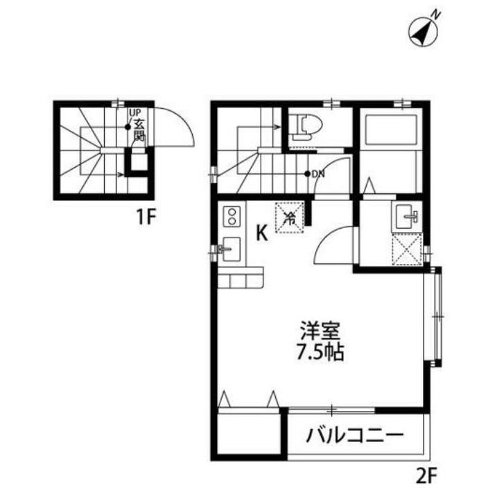 ポンテアルト上目黒(ワンルーム/2階)の間取り写真