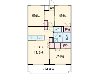 グランフォルムⅡ(3LDK/3階)の間取り写真