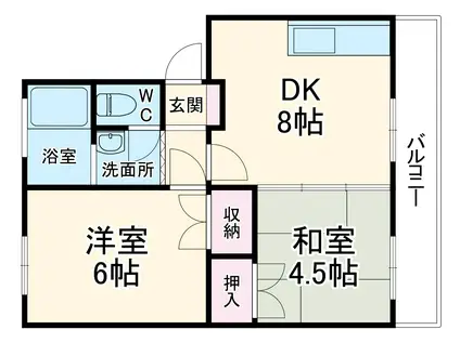 エムロード宮崎台(2DK/4階)の間取り写真