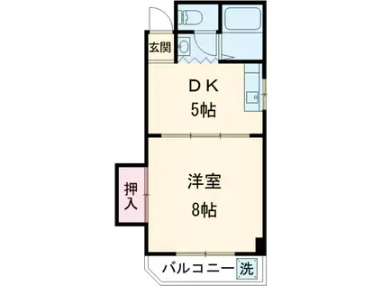 鄕島ハイム(1DK/2階)の間取り写真