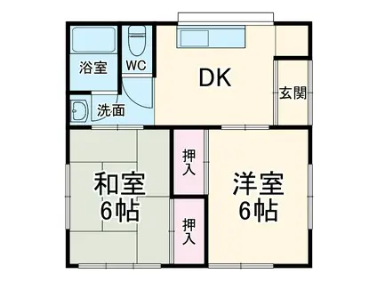 トイダ荘(2K/2階)の間取り写真